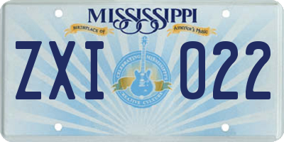 MS license plate ZXI022