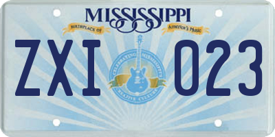 MS license plate ZXI023