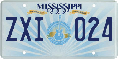 MS license plate ZXI024