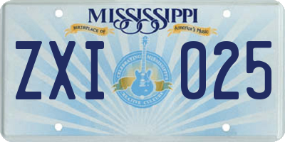 MS license plate ZXI025