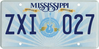 MS license plate ZXI027