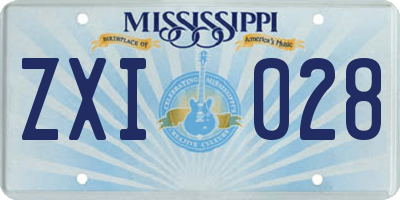 MS license plate ZXI028