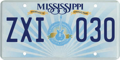MS license plate ZXI030