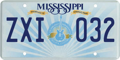 MS license plate ZXI032