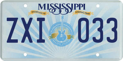MS license plate ZXI033