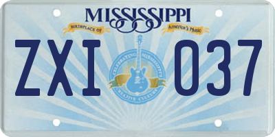 MS license plate ZXI037
