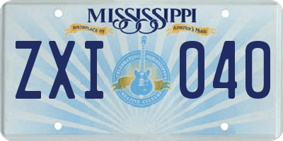 MS license plate ZXI040