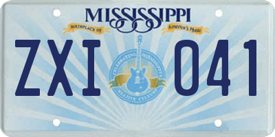 MS license plate ZXI041