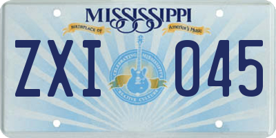 MS license plate ZXI045