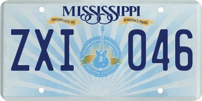 MS license plate ZXI046