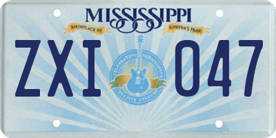 MS license plate ZXI047