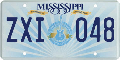 MS license plate ZXI048