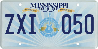 MS license plate ZXI050