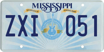 MS license plate ZXI051