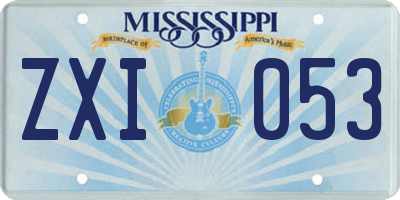 MS license plate ZXI053