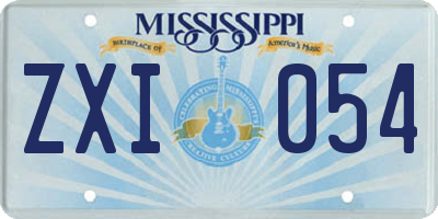 MS license plate ZXI054