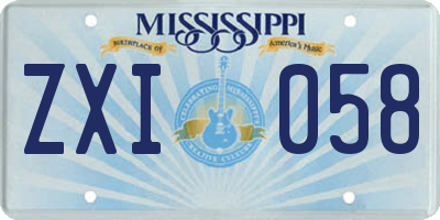 MS license plate ZXI058