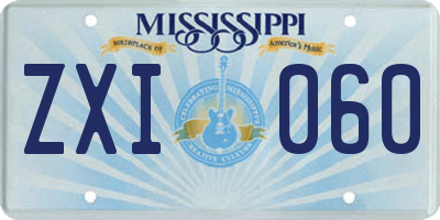 MS license plate ZXI060