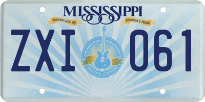 MS license plate ZXI061