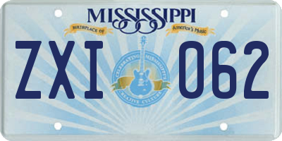 MS license plate ZXI062