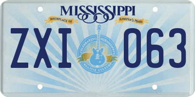 MS license plate ZXI063