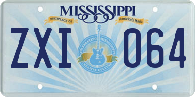 MS license plate ZXI064