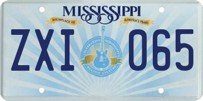 MS license plate ZXI065