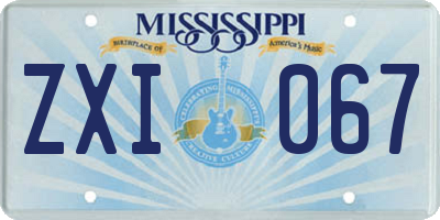 MS license plate ZXI067