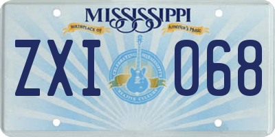 MS license plate ZXI068
