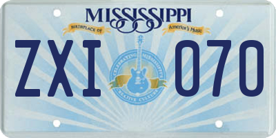 MS license plate ZXI070