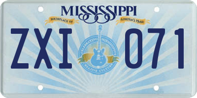 MS license plate ZXI071