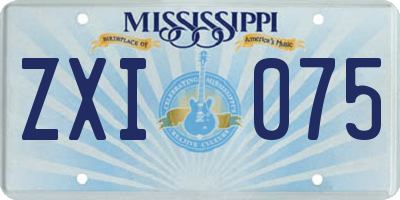 MS license plate ZXI075