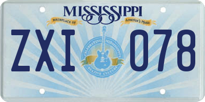 MS license plate ZXI078
