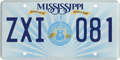 MS license plate ZXI081