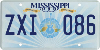 MS license plate ZXI086