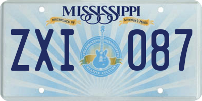 MS license plate ZXI087