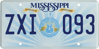 MS license plate ZXI093