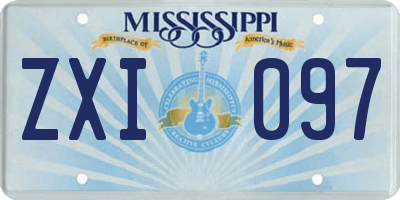 MS license plate ZXI097