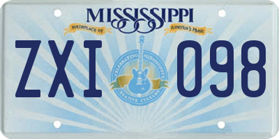 MS license plate ZXI098