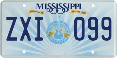 MS license plate ZXI099