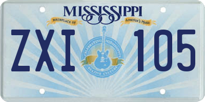 MS license plate ZXI105