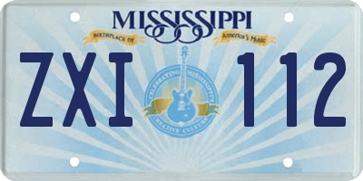 MS license plate ZXI112
