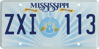 MS license plate ZXI113