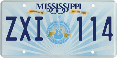 MS license plate ZXI114