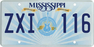 MS license plate ZXI116