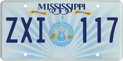 MS license plate ZXI117