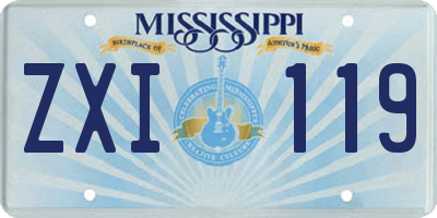 MS license plate ZXI119