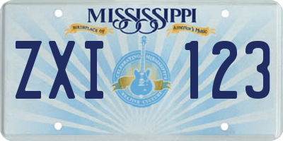 MS license plate ZXI123