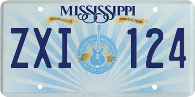 MS license plate ZXI124