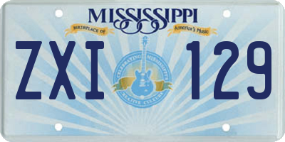 MS license plate ZXI129
